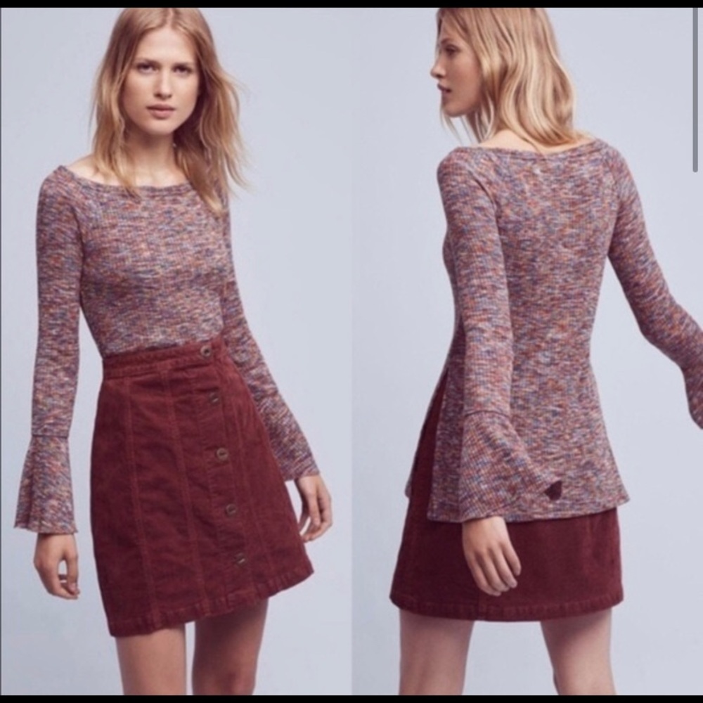 Akemi + Kin Anthropologie Colorful Ribbed Sweater